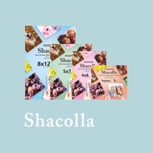 Load image into Gallery viewer, A selection of 4 different shacolla sizes for photo prints
